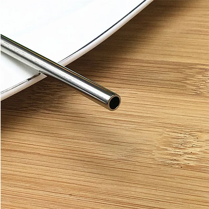 2 Pcs/Set Thick Metal Drinking Straw Reusable Premium 304 Stainless Steel Drinking Straws Straight Tube With Cleaner Brush 2 Pcs/Set Thick Metal Drinking Straw Reusable Premium 304 Stainless Steel Drinking Straws Straight Tube With Cleaner Brush