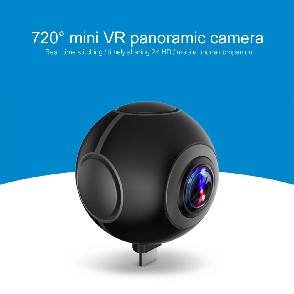 720 degree HD fisheye mobile phone dual lens camera external vr panoramic camera For Remote Home Security System Monitoring 720 degree HD fisheye mobile phone dual lens camera external vr panoramic camera For Remote Home Security System Monitoring