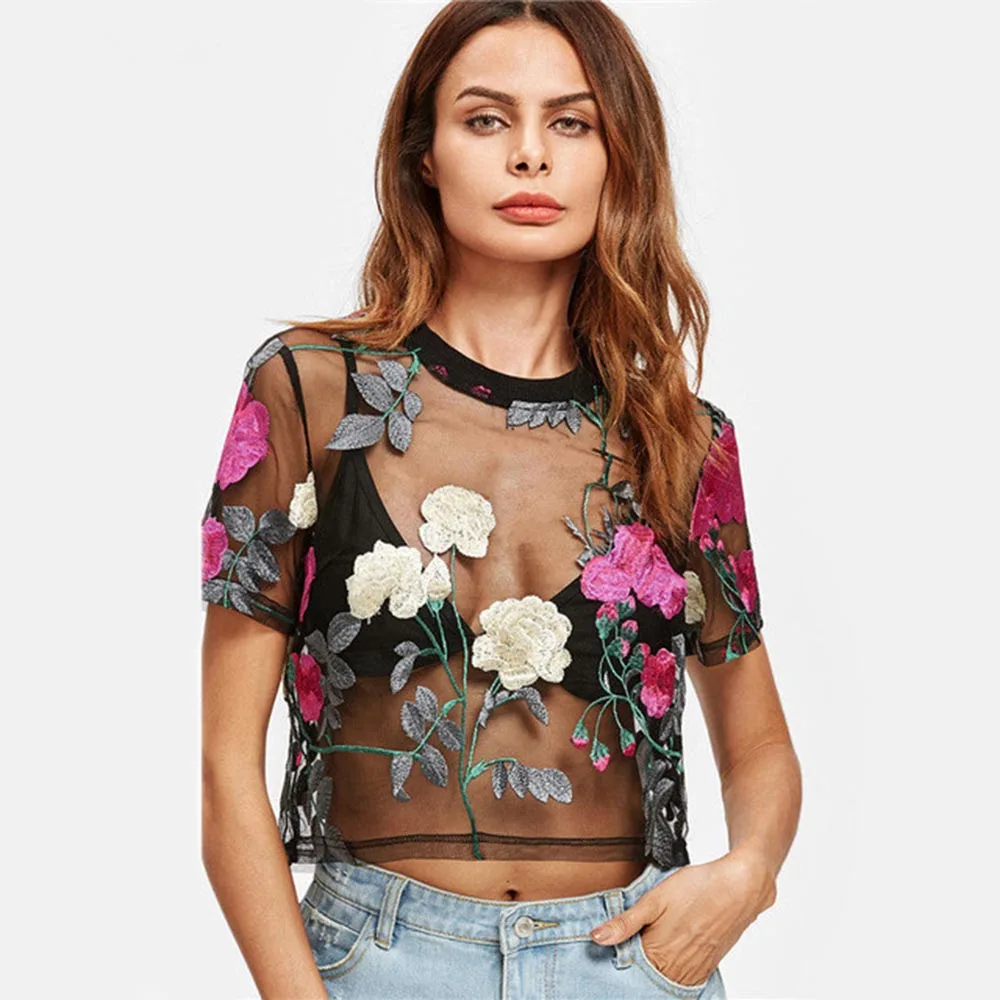 blusas transparentes con top