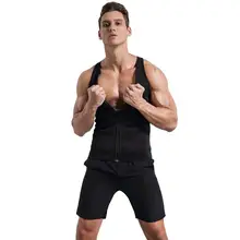 Fitness Sleeveless Vest Men Thermal Zipper Sweating Slimming Sauna Tank Top Sportswear Body Shaper Gym Running Vest