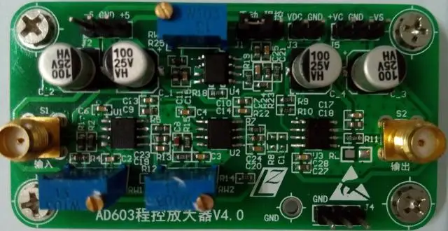 

-10dB ~ 30dB Gain bandwidth AD603 Programmable Gain Amplifier Module