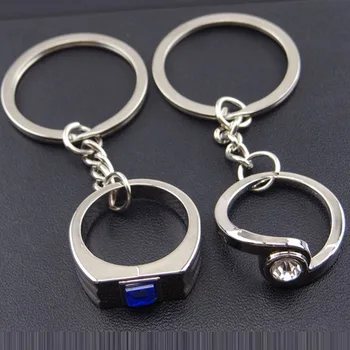 

Free Shipping! Wholesales! 100pairs/Lot! 1 Pair Lover's "Diamond Ring" Keychain Wedding Favors&Gifts Valentine's gift !