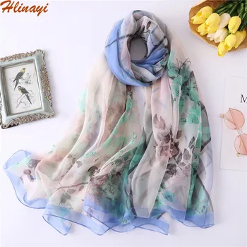 

Hlinayi Large Size Silk Shawl Dual-purpose Long Shawl Women's Shawl Summer Sunscreen Beach Towel