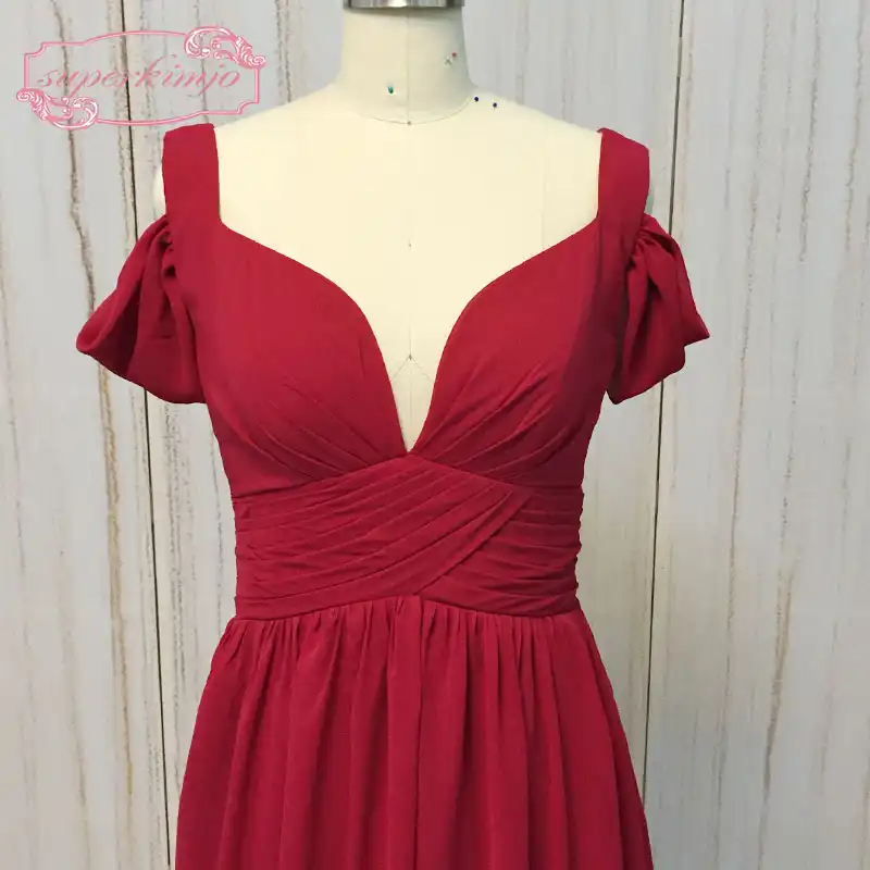 dark red bridesmaid dress