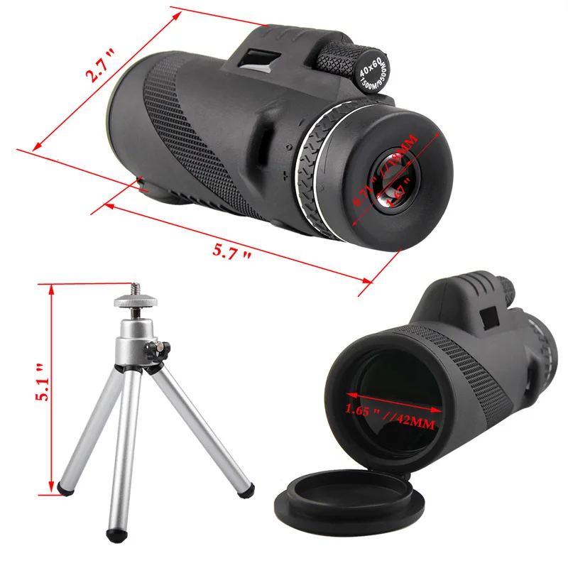 HD 40x60 Monocular High Definition Telescope for Mobilephone Low Light Night Vision RL38-0006-08