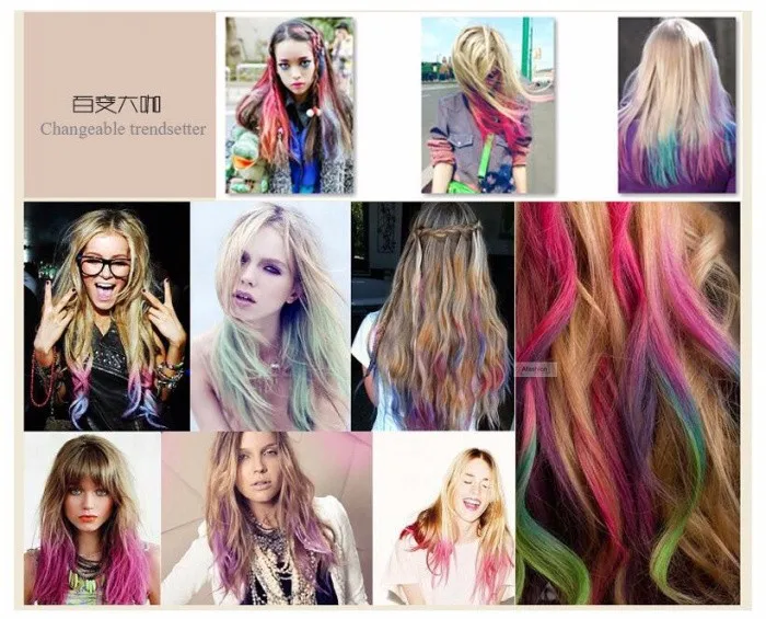 12pcs hair color chalk colorful temporary crayon DIY coloring hair dye pastels kit styling tools