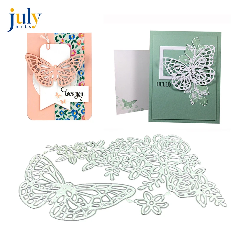 

Julyarts Metal Cutting Stamp and Die Sets New 2019 Scrapbooking Butterfly Flower for Card Making DIY