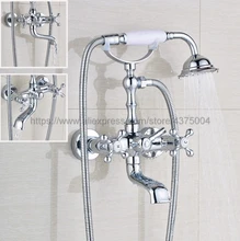 Bathtub Faucets Wall Mounted Chrome Bathtub Faucet With Hand Shower Bathroom Bath Shower Faucets Ntf902 jomoo shower head wall mounted bath shower chrome bathroom shower set hand shower with shower hose holder kit watering can
