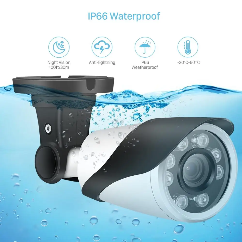 BESDER H.265 8CH PoE NVR Kit Система видеонаблюдения 4 шт. 4MP 2MP 4X Автоматический Зум