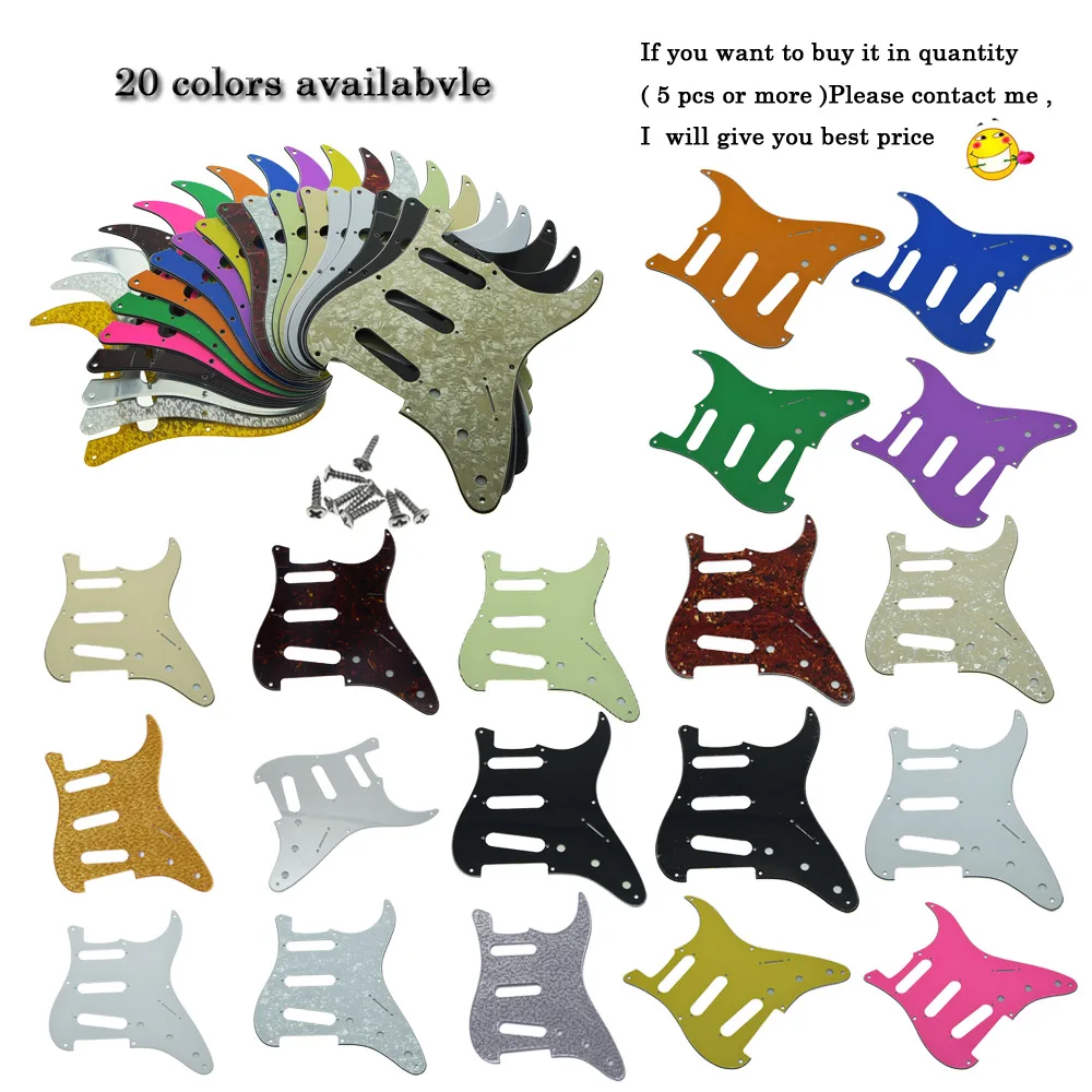 

Винтажная пластина KAISH USA с 8 отверстиями ST Pickguard для строт гитары Накладка для защиты деки с винтами ST, разные цвета, подходит для крыла
