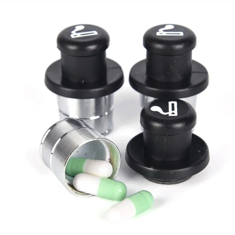 

Pill case box seal car cigarette lighter Bottle Cache Drug privacy organization coin capsules tablet plastic container Holder
