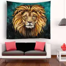 Home Furnishing Bohemian Mandala African Animals Lion Printed Cotton Tapestry Wall Hanging Sandy Beach Picnic Throw Rug Blankets