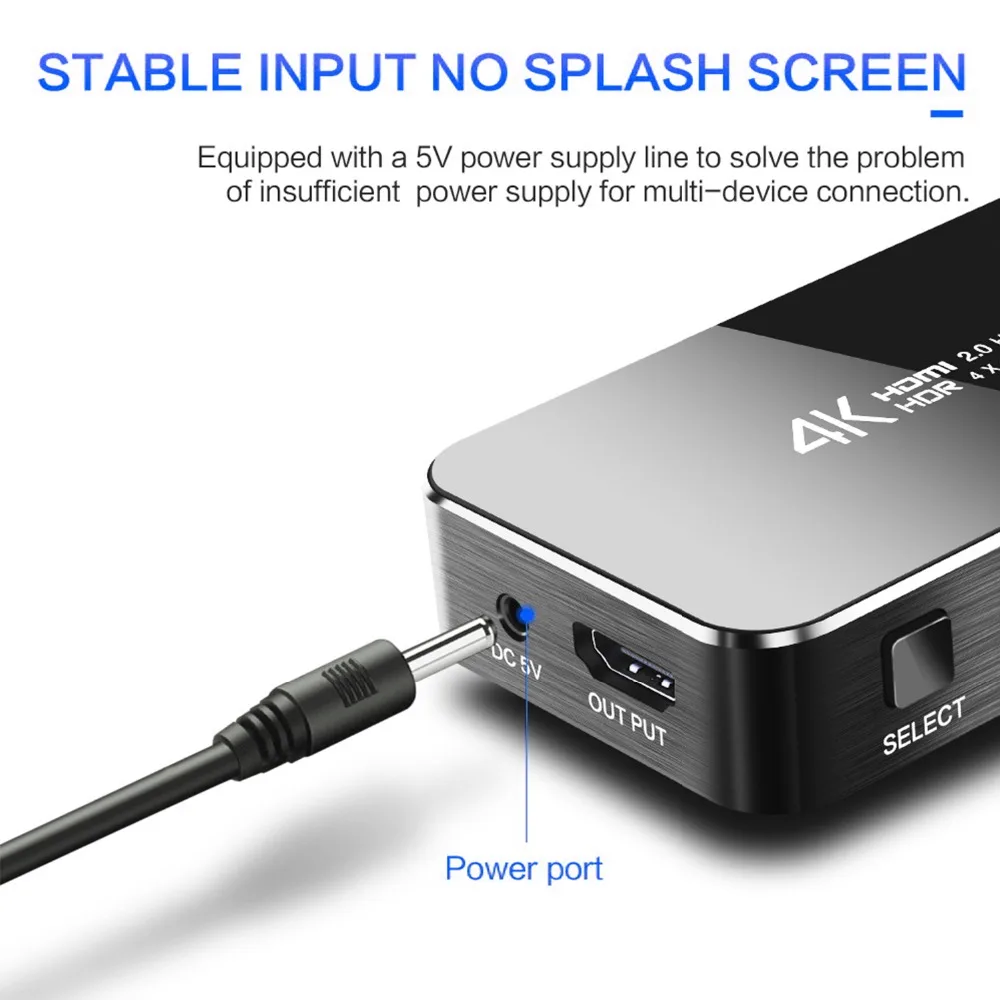 Mini HDMI Switcher with an IR Remote 4 in 1 out 4k 60Hz 2 0 Version 3