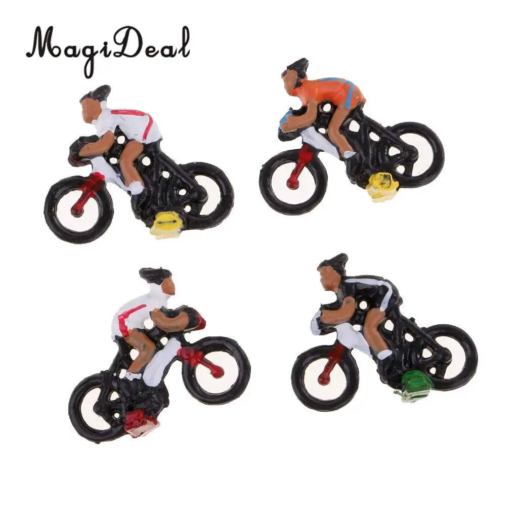 MagiDeal 12Pcs/Lot Miniature 1/87 Ho Model Landscape Cyclist DIY Landscape Sand Table Layout for Collectables Child Funny Toy