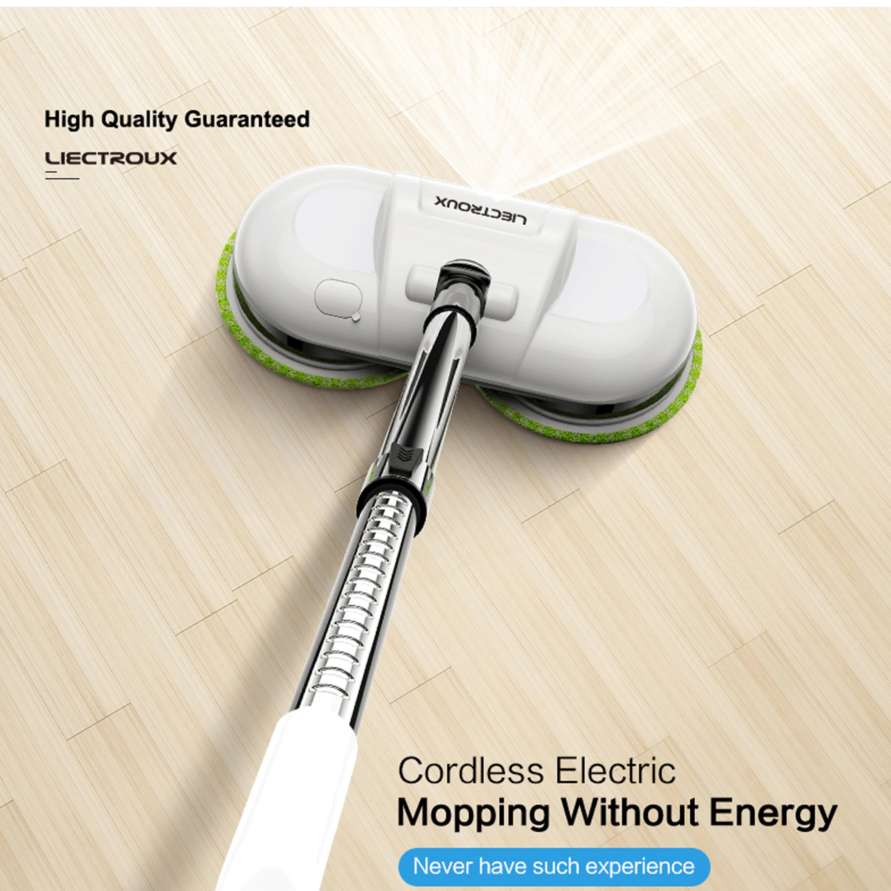  LIECTROUX Cordless Electric Mop with Water SpayWaxing Moping Pad Wet Floor Robot CleanerLow Noise L - 33057496284