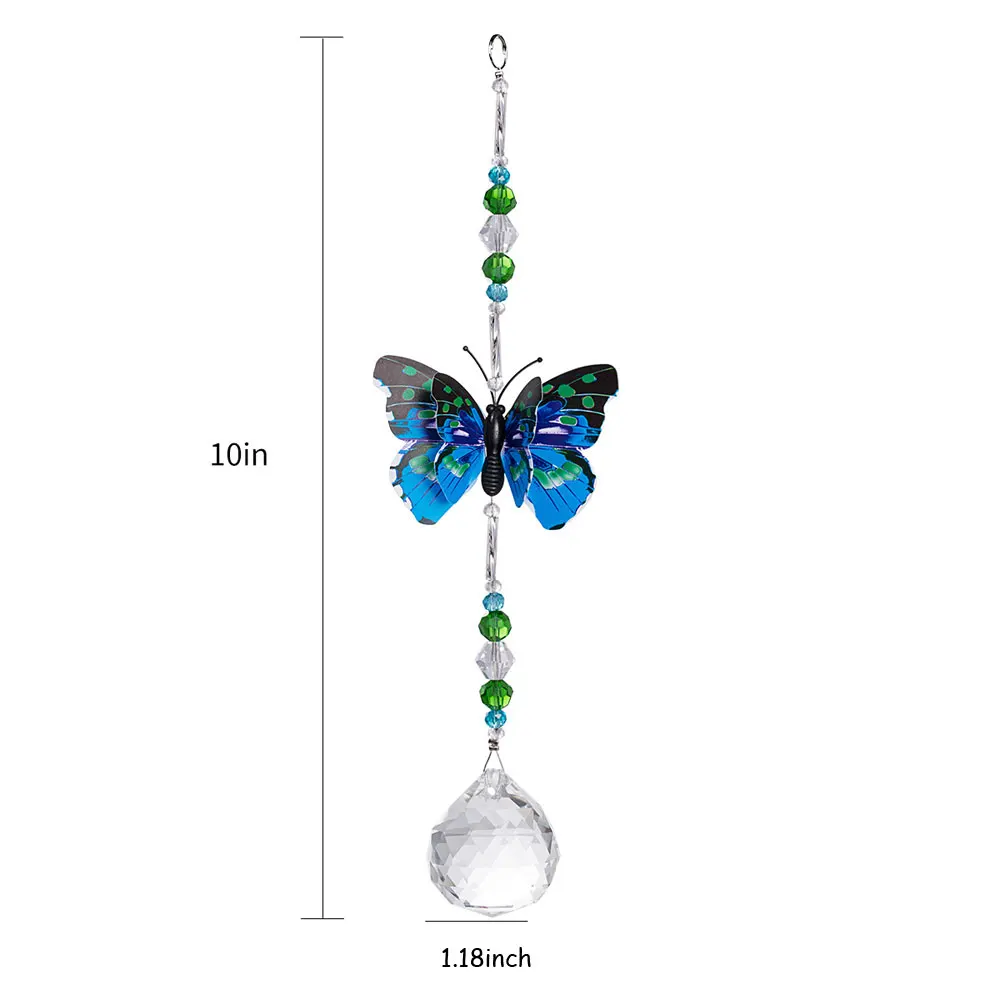 

Crystal Ball Prisms Suncatcher For Window Colorful Butterfly Yard Garden Hanging Pendant Home Wedding Decor Christmas Gift