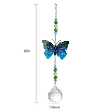 Crystal Ball Prisms Suncatcher For Window Colorful Butterfly Yard Garden Hanging Pendant Home Wedding Decor Christmas Gift