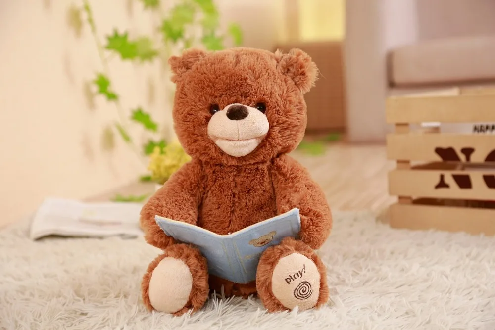 1 шт. 30 см Peek a boo Story time Медвежонок прекрасный мягкий наполнитель электрические игрушки плюшевый медведь образовательная Интерактивная Детская подарок на день рождения