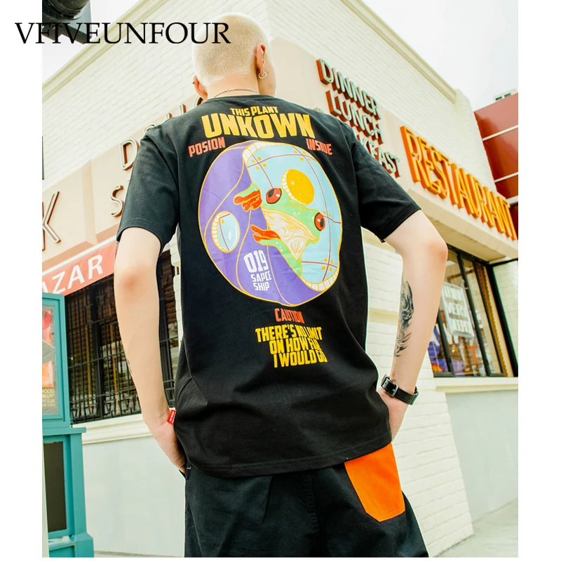 

VFIVEUNFOUR Unisex Printed T Shirts Streetwear 2019 Japanese Harajuku Casual Short Sleeve Tees Tshirts Male Summer Hipster Tops