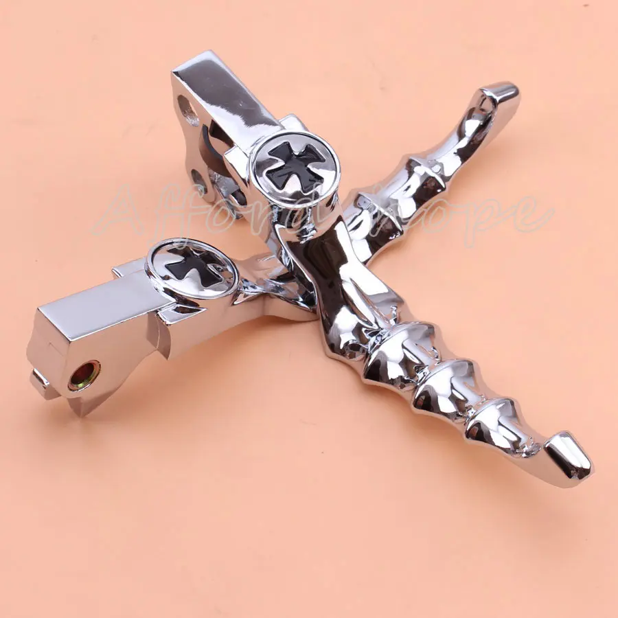 

Free Shipping 2pcs Chrome Steel Cross Style Brake Clutch Left&Right Handlebar Lever Fit for Harley Sportster 883 XL883 2004-2012