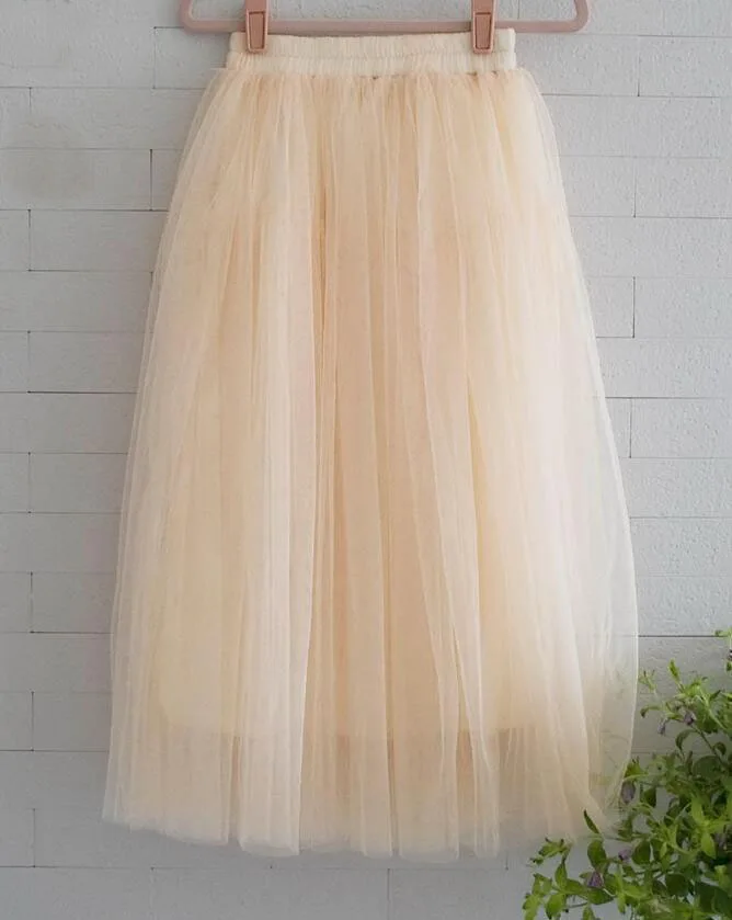 Шифоновая плиссированная юбка, один размер, карамельный цвет,, новая мода, юбки, однотонная сетка, Скейтер, летняя женская сексуальная Длинная юбка