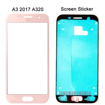 

LOVAIN 50Pcs Original DHL Free For Samsung Galaxy A3 2017 A320 A320F Front Glass 4.7" Touch Screen LCD Outer Panel Lens+Sticker