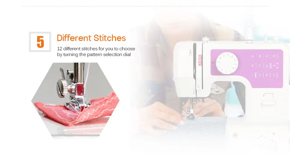 JG - 1602 Household Sewing Machine with 12 Different Stitches