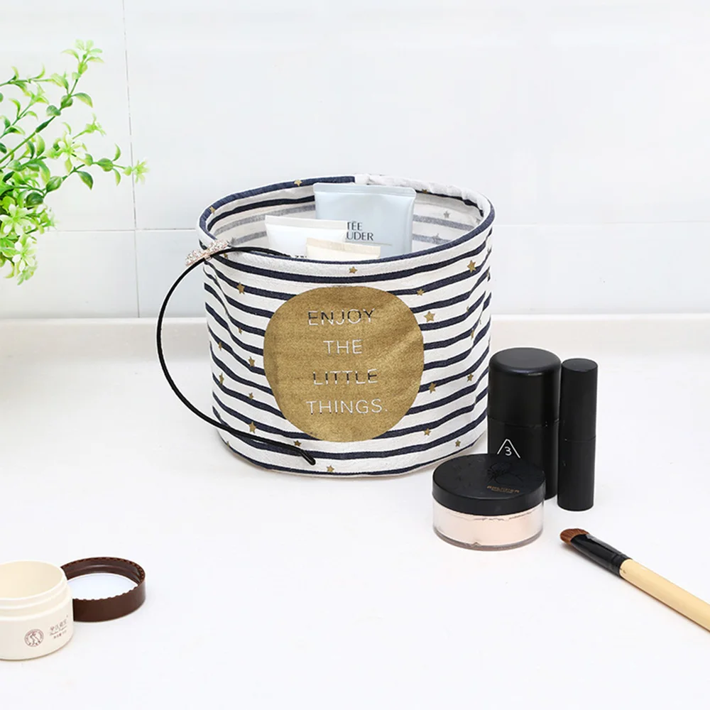 

1 PC Cotton Linen Desktop Storage Basket Sundries Storage Box Small Cute Table Space-Saving Storage Bags Organizer