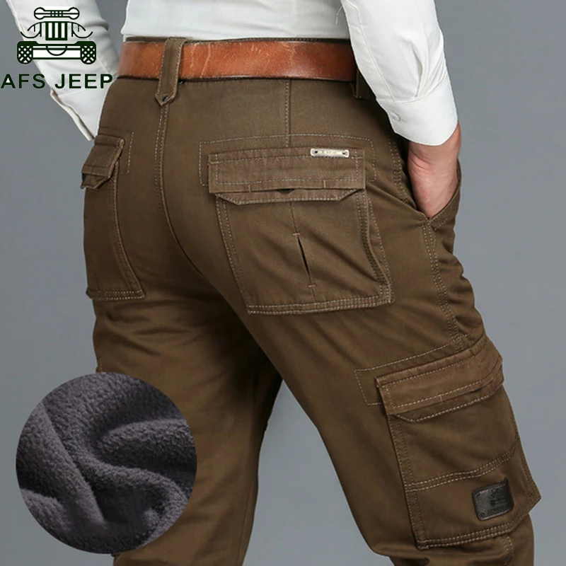 AFS JEEP Brand Men's Cargo Pants Casual Mens Pant Multi Pocket Military ...