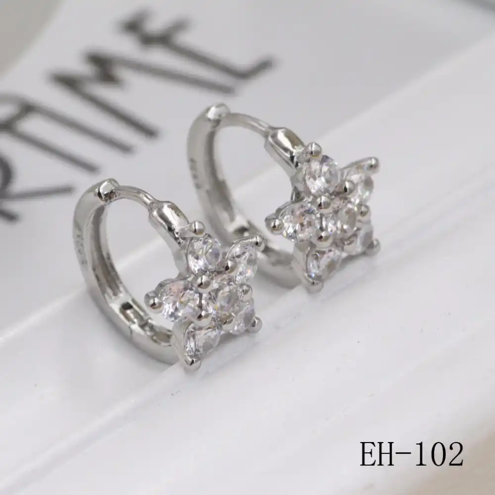 2017 Бесплатная доставка ювелирные изделия женские серьги и клипсы для ушей лепестки слегка набор Циркон 925 Серебряные серьги простые женские серьги
