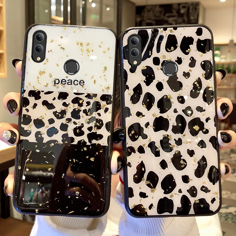 

TRISEOLY For Huawei P Smart 2019 Case Luxury Gold Foil Leopard Soft TPU Back Cover For Huawei P Smart Plus 2019 Case Phone Cover