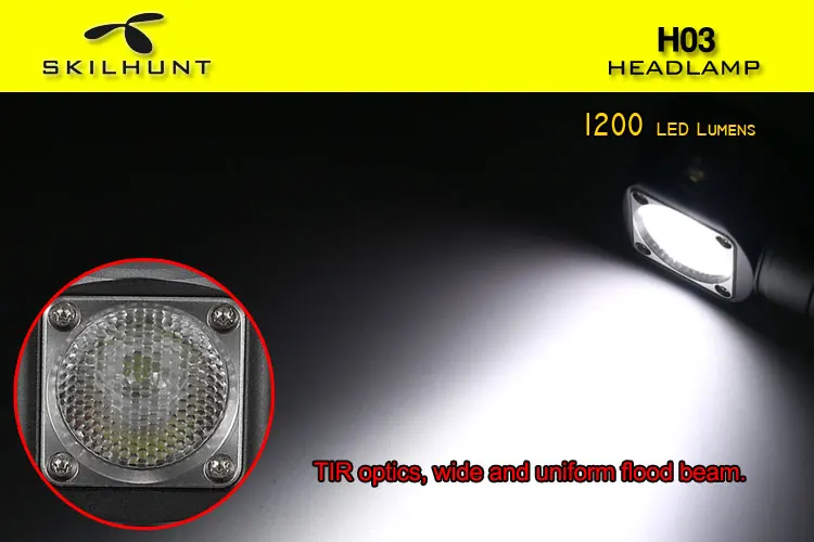 Tanie Nowy Skilhunt H03 H03R H03F Lampe Frontale 1200 lumenów Led reflektor odkryty 18650 lampa czołowa Camping Hoofdlamp Linterna + opaska