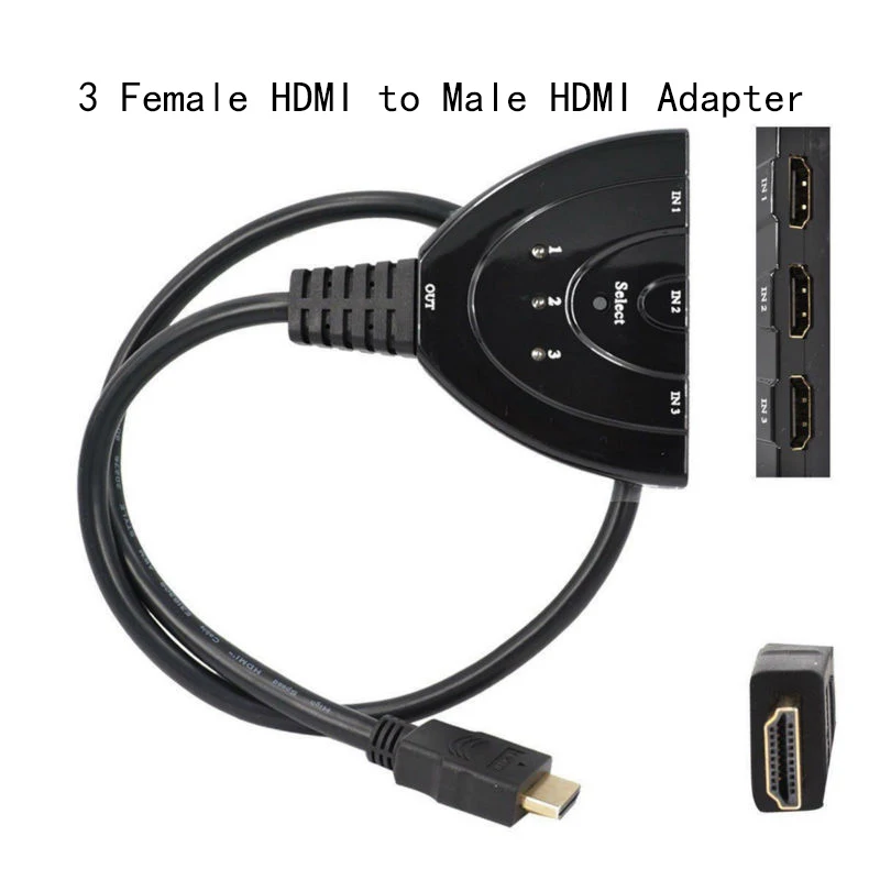 20 шт./лот brsuang 3 женскому HDMI на обоих концах для подключения внешних устройств к конвертеру HDMI адаптер разветвитель кабеля для ПК ТВ HD ТВ DVD PS3