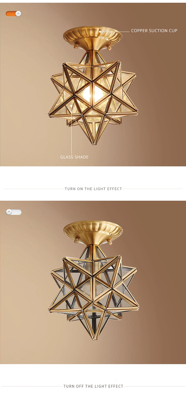 DX Vintage Star Ceiling Light (5)