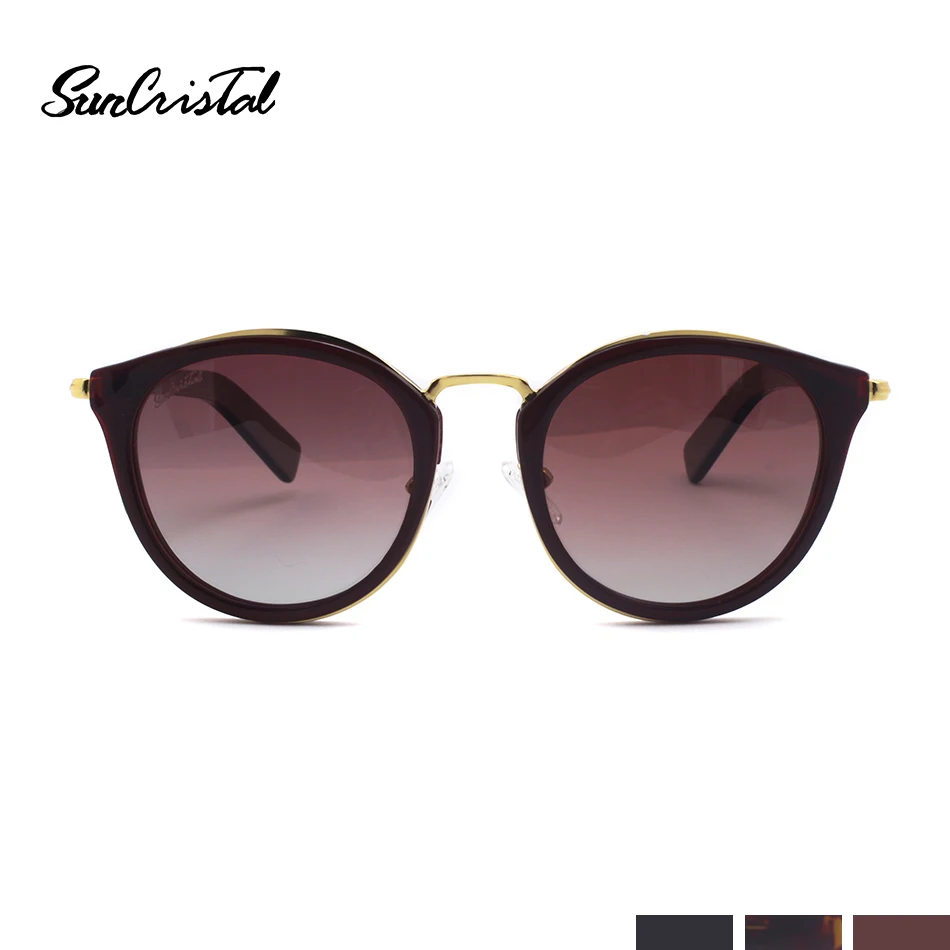Fashion Frauen brown Designer Sonnenbrille Marke Strahl Metall Versand 1104 Eye Klassische Runde Brillen Cat Kostenloser Wine Red Dame black 1w84H