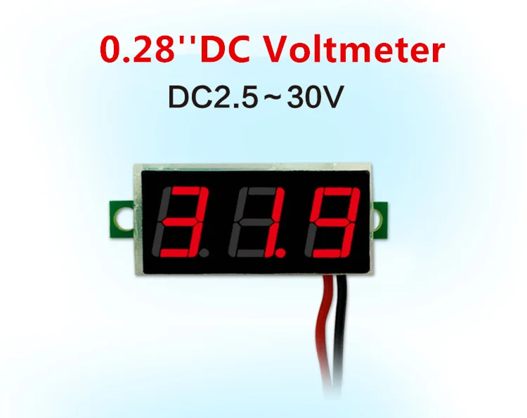 0,28 дюймов красный синий цифровой светодиодный мини дисплей модуль DC2.5V-30V DC0-100V вольтметр тестер напряжения измерительный прибор с панелью мотоцикл автомобиль