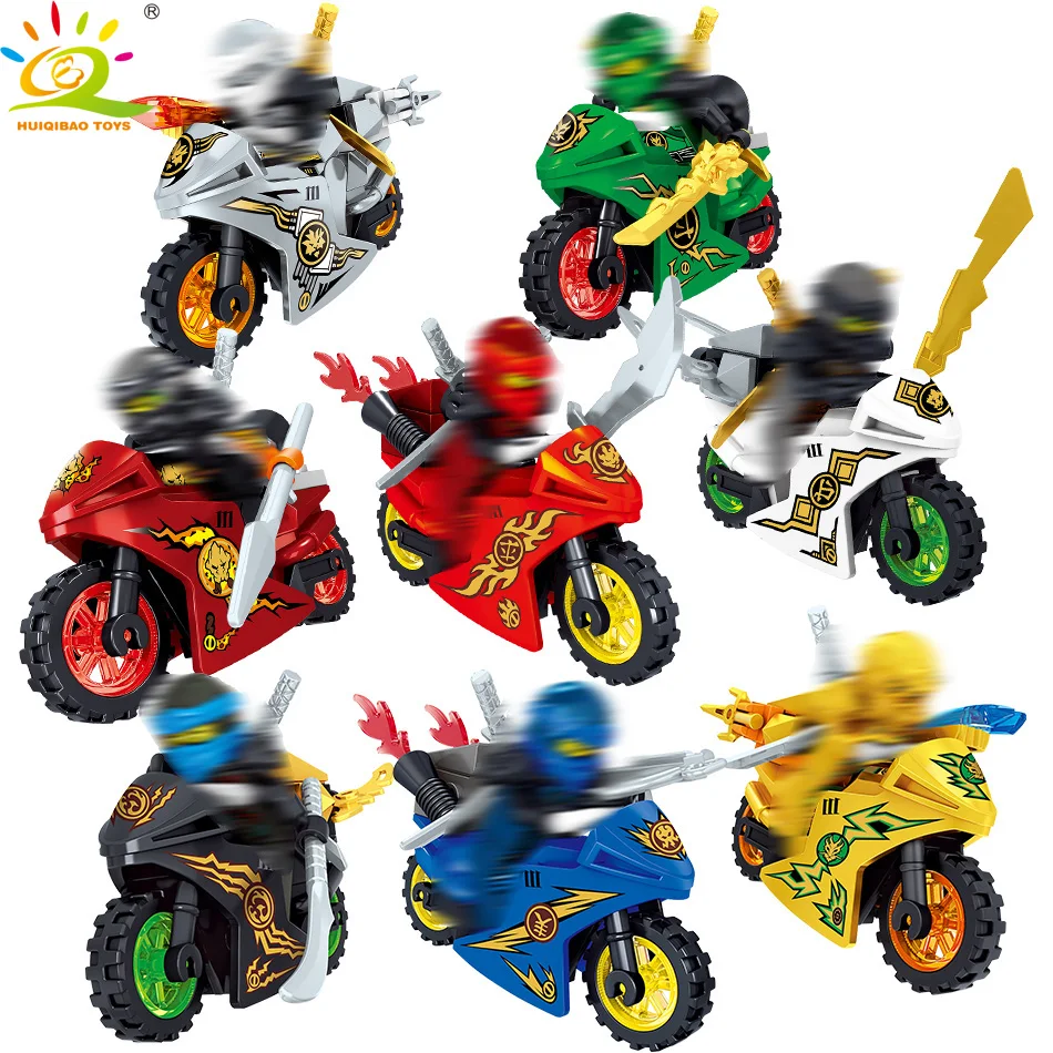 

8pcs/set Ninjaed Motorcycle Building Blocks Compatible legoingly Ninjagoes kai Jay Figures Bricks Educational Toys for children