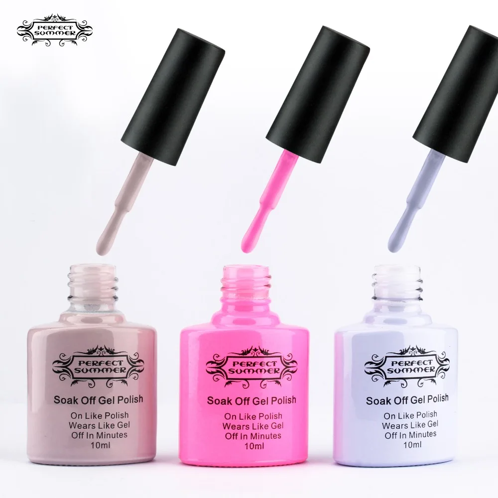 

Perfect Summer soak off uv gel nail polish 3 colors Candy Color Gel Polish Nail Art