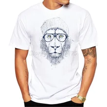 2016 Men’s Cool lion Design T Shirt Male Fashion Cool Lion Tops Hipster Printed Summer Tees