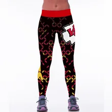 New 127 Sexy Girl Jogging Leggings Comics USA football rugby KC team Prints High Waist Running Fitness Sport Women Yoga Pants