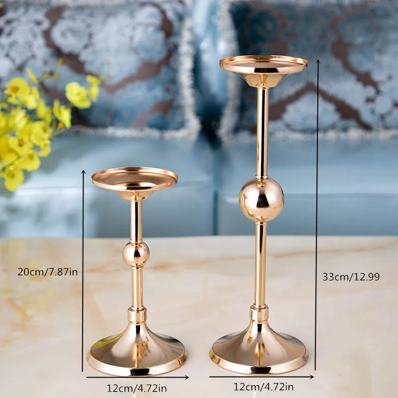 European High-end Wrought Iron Vertical Candlestick Wedding Flower Bracket Table Romantic Candlestick Creative Home Decoration