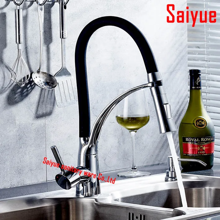 

New arrival brass polished chrome kitchen faucet swivel pull down spout kitchen sink tap mixer torneira cozinha candy color