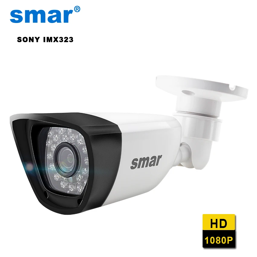 Smar Onvif HD 1080P IP камера SONY IMX 323 наружная Водонепроницаемая CCTV сетевая цилиндрическая камера 30 инфракрасный объектив XMEYE P2P ONVIF пластик