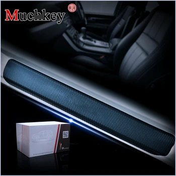 

4Pcs 4D Carbon Fiber Vinyl Stickers Car Door Sill Scuff Plate For RENAULT ALASKAN CLIO KADJAR KOLEOS Welcome Pedal Threshold