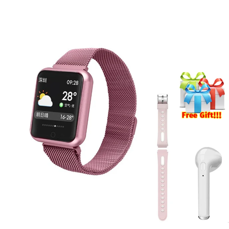 

Smart Bracelet P68 HeartRate Bracelet Waterproof Sport Fitness Band Stepcount Message call reminder for iphone+earphone+belt/set