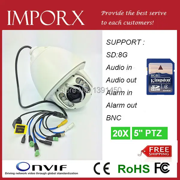 

Security Camera HD 1080P PTZ IP cctv camera support audio with alarm with free shipping
