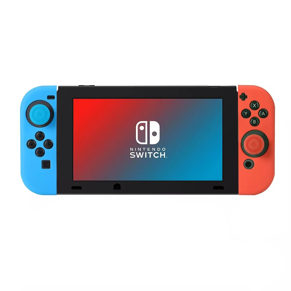 Силиконовый мягкий кожаный чехол с 4 Аналоговые колпачки для консоли Nintendo doswitch и Joy-cons