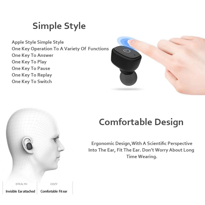 VAORLO S2 TWS Bluetooth Earphones Mini Stereo True Wireless Earbuds Noise Cancel IPX7 Waterproof Sport Headset For Smart Phones
