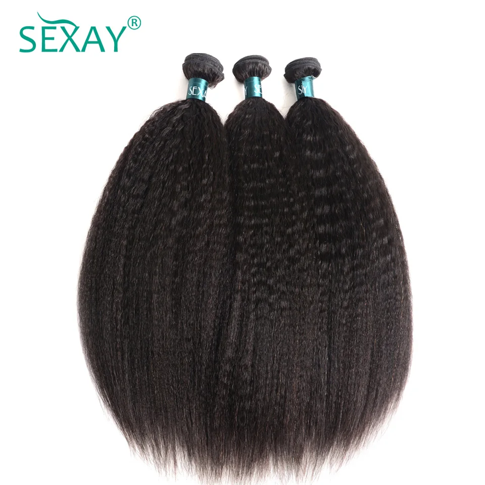 Странный прямые волосы 3 Связки предложения один пакет человеческих волос Weave Связки натуральный черный sexay бразильский Реми Пряди