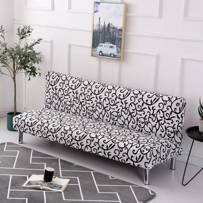  3 sizes No Armrest Sofa Bed Cover All-inclusive Couch Cover Folding Cover for Sofa Bed Sofa Covers 
